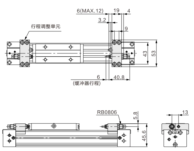 MY1B Series Mechanical Joint Rodless Cylinder/Basic Type