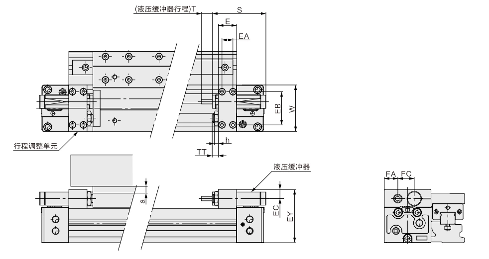 MY1H Series Mechanical Joint Rodless Cylinder/Linear Guide Type