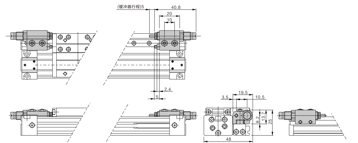 MY1H Series Mechanical Joint Rodless Cylinder/Linear Guide Type