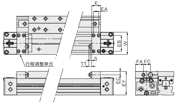 MY1H Series Mechanical Joint Rodless Cylinder/Linear Guide Type