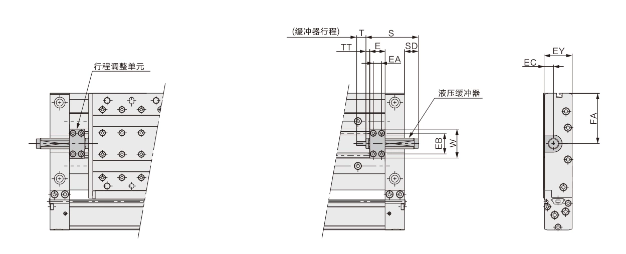 MY2H/HT Series Mechanical Joint Rodless Cylinder/Linear Guide Type