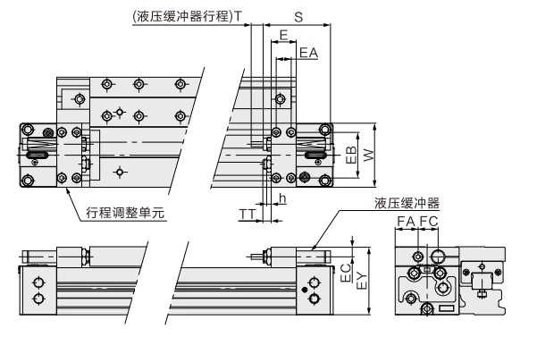 MY1H Series Mechanical Joint Rodless Cylinder/Linear Guide Type