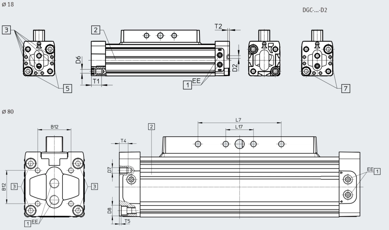 Rodless Cylinder DGC-K