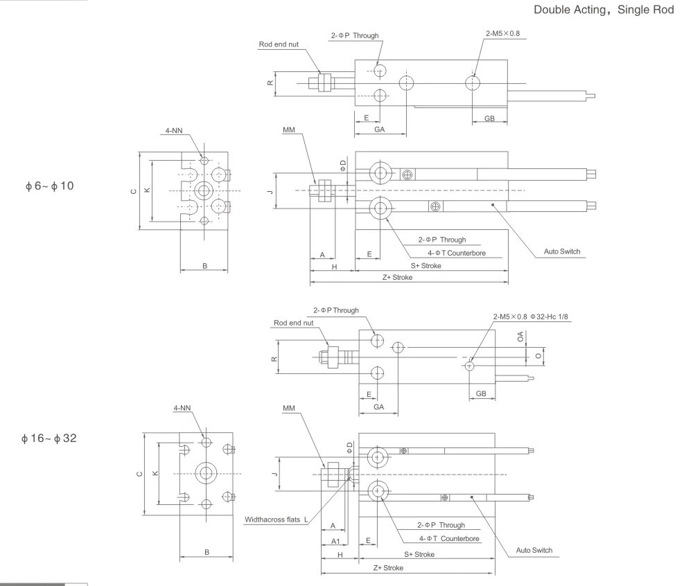 CU Series Free Installation Cylinder