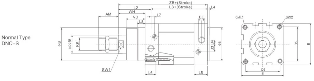 DNC Series Standard Cylinder(ISO6431)